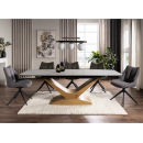 Стол обеденный SIGNAL DOLCE Ceramic Statuario Venato белый/дуб 180-240/95